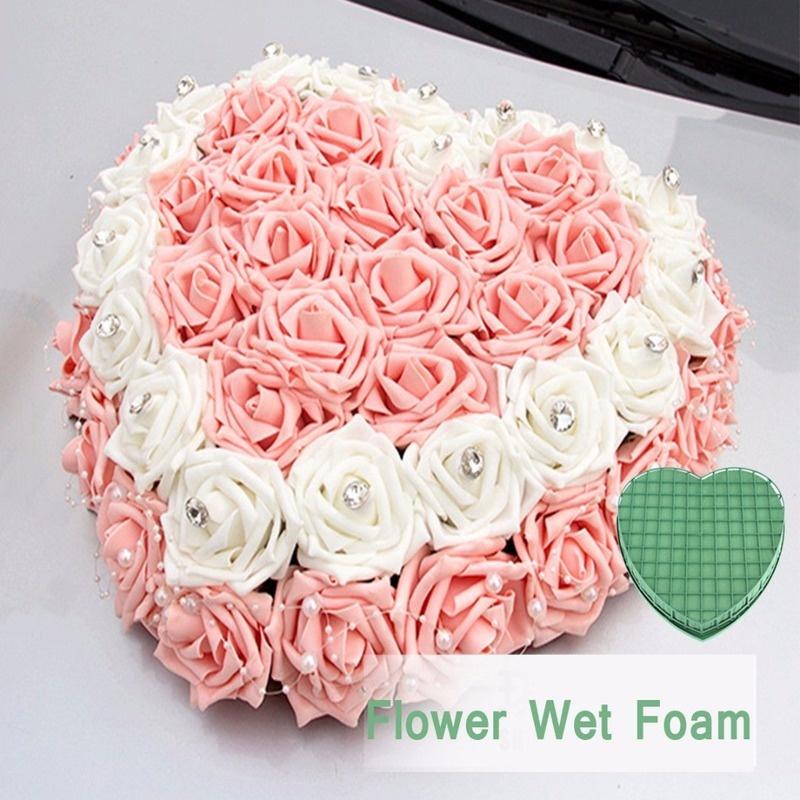 1PCS 30*32cm Heart Shape Flower Bridal Modelling DIY Wedding Party Car Table Display for Wedding Car