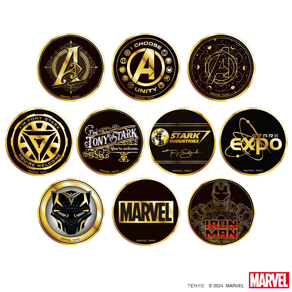 

Tenyo Потрясающий Золотой Значок Персонаж Marvel в Коробке с Покрытием из 24-каратного Золота Диаметр Значка-Кнопки ТОМ 1 [Продано 10] Прибл.. 5.6cm