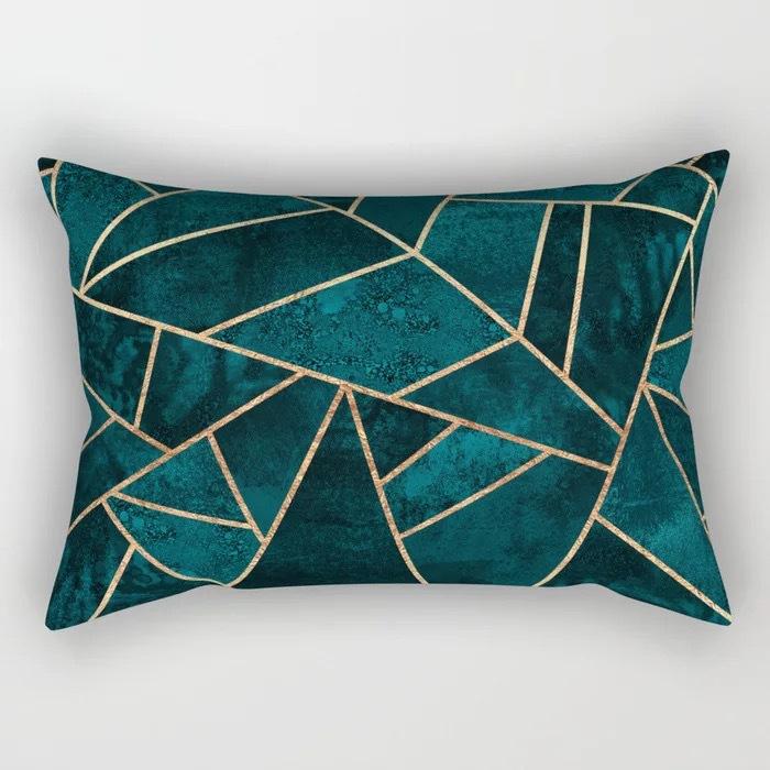 Geometric Letter Peach Leather Velvet Pillowcase Office Car Pillowcase