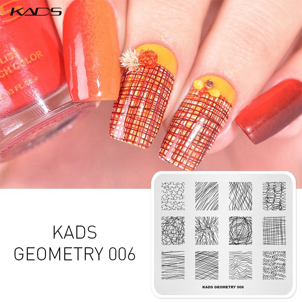 kads Geometry 006 Streak Line Nail Stamping Plates Template Nail Art Stamp Nails Manicure Tools