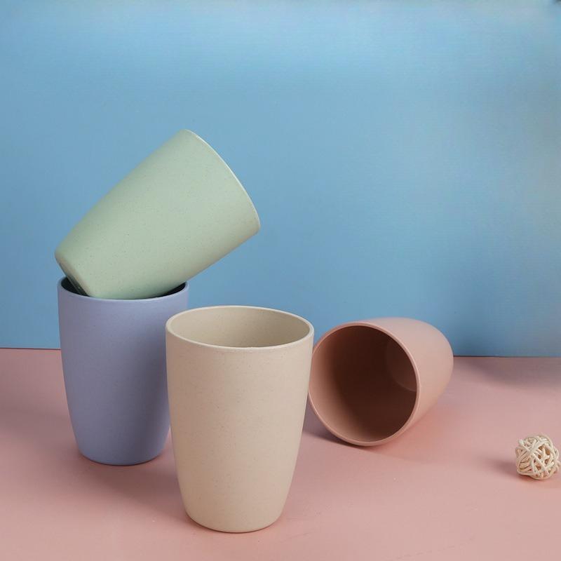 Wheat Straw Mouthwash Cup, Couple Big-belted Cup, Children's Toothbrush Cup, Plastic Toiletry Water Cup, Household Food-grade Cup