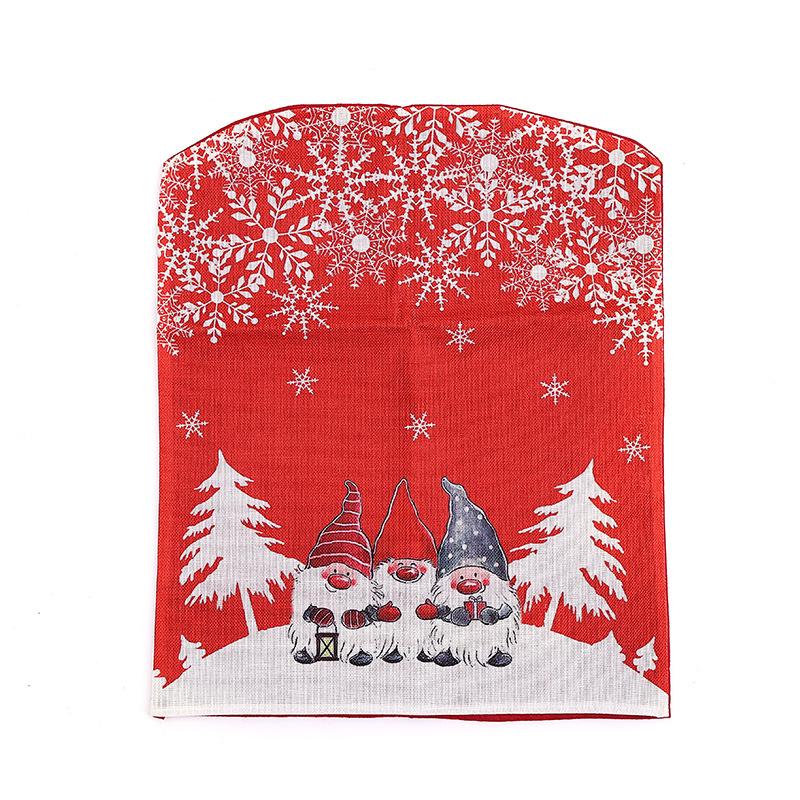 Christmas Chair Covers - Cartoon Forest Snowflake Print, European Style Dining Table Xmas Decor Chair Accessories
