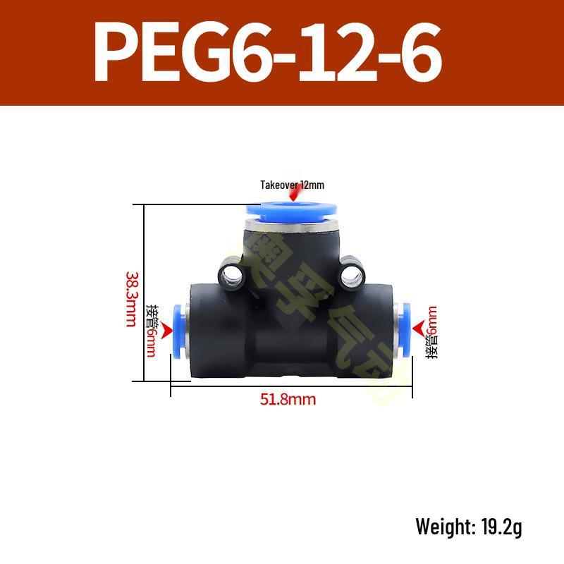 Pneumatická T-redukce rychlospojka pro PE trubky (4-14 mm)