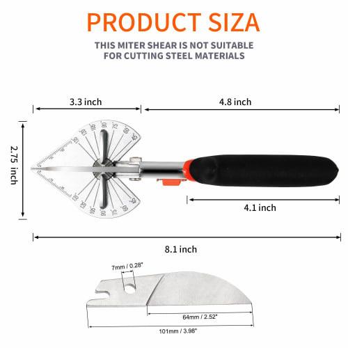 FLORA GUARD Mole Cutter, Angle Scissors, Multi-Angle Scissors, Adjustable 45-135, Cuts Wood, Plastic, PVC, Includes 2 Spare Blades (JDJ)
