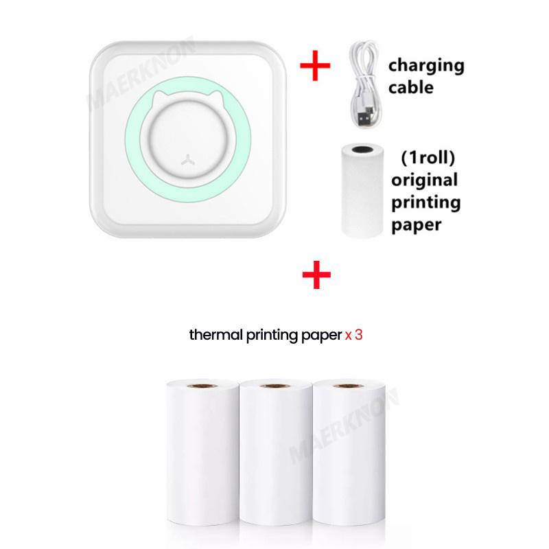 HD Mini Thermal Printer Portable Label Photo Printers Stickers Paper Inkless Wireless Cat Kid Impresora 200dpi Android IOS 57mm