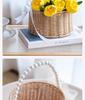 Imitation Rattan Pearl Handheld Flower & Fruit Basket