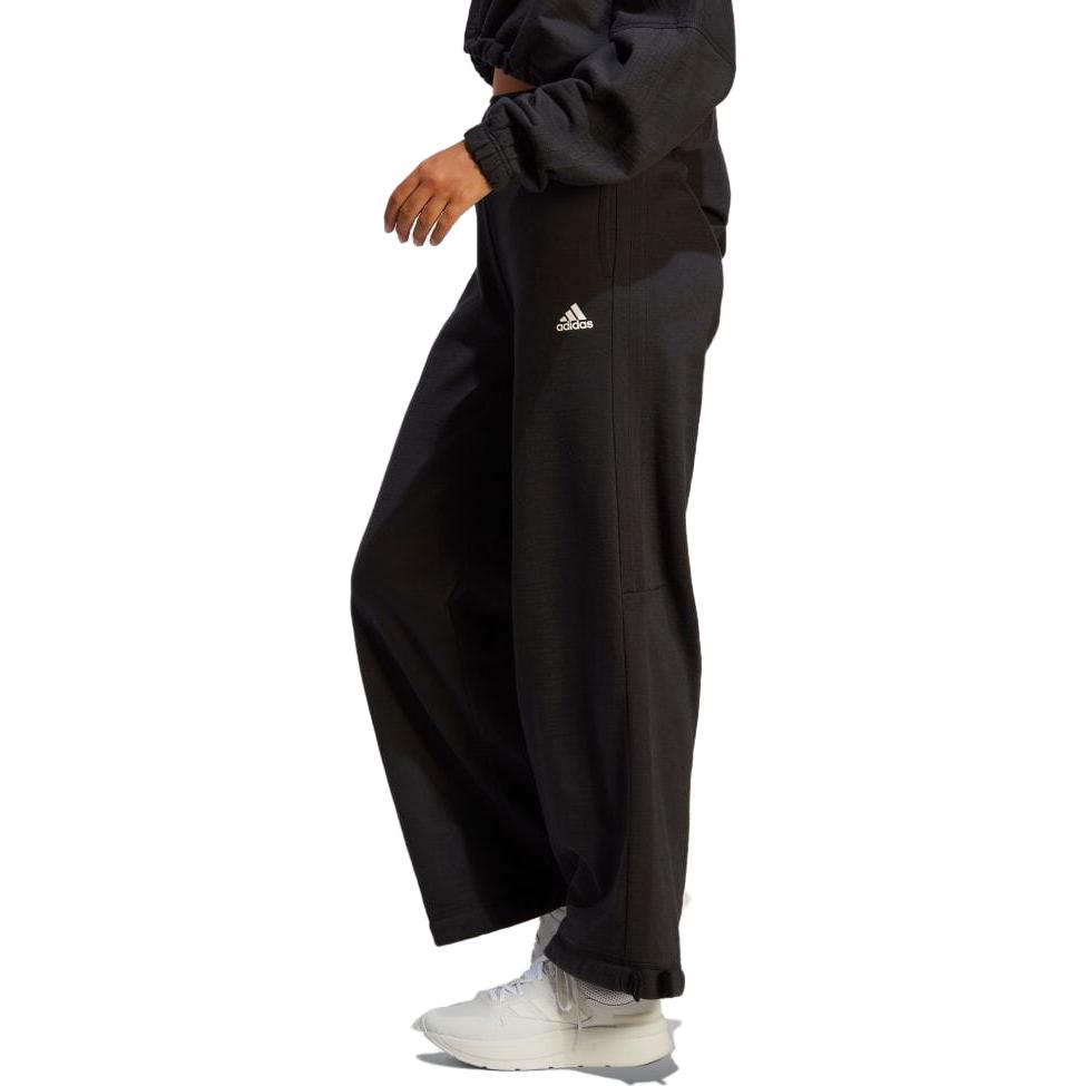 Adidas Wide-Leg Logo Joggers Women Bottoms Black IC6623