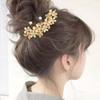 Luxuriöser Strass-Blumen-Haarkamm-Clip für Damen Mode Metall U-förmige Haarnadel Haarstab Braut Hochzeitsschmuck Accessoires