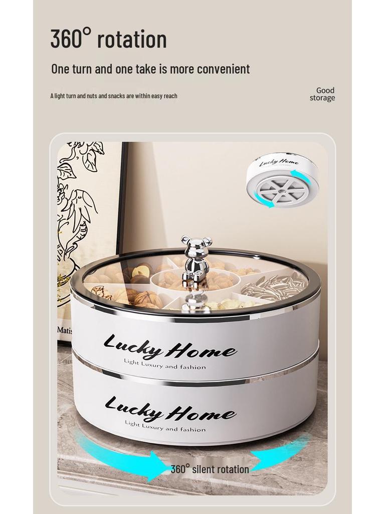 Elegantní miska na ořechy a sladkosti: Uzavíratelný talíř na ovoce a krabička na svačiny pro konferenční stolek