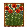 Art Nouveau Floral Shower Curtain Red Poppies And Blue Flowers Vintage Botanical Design Elegant Bathroom Decor Waterproof