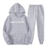 Trendy Unisex Hooded Fleece Lined Sweatshirt Tracksuit