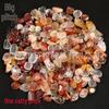 Natural Red Agate Yellow Jiao Hua Crushed Stone Ornament for Cups and Bottles