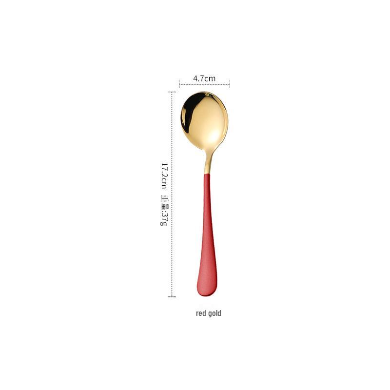 1010 Stainless Steel Titanium-Plated Multifunctional Spoon: Ideal for Desserts, Coffee, Soup, Kids, Household, or Hotel Use