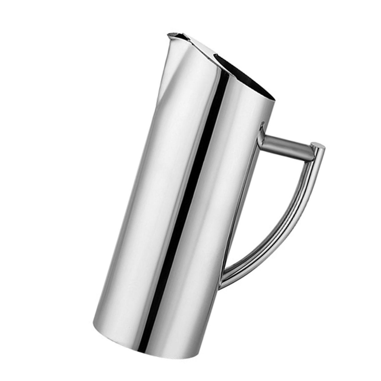 

Большие чайники для воды Холодные чайники Контейнер для соков Чашка для воды Текстура нержавеющей стали Посуда для напитков Ведро для любого случая 15 серебряный