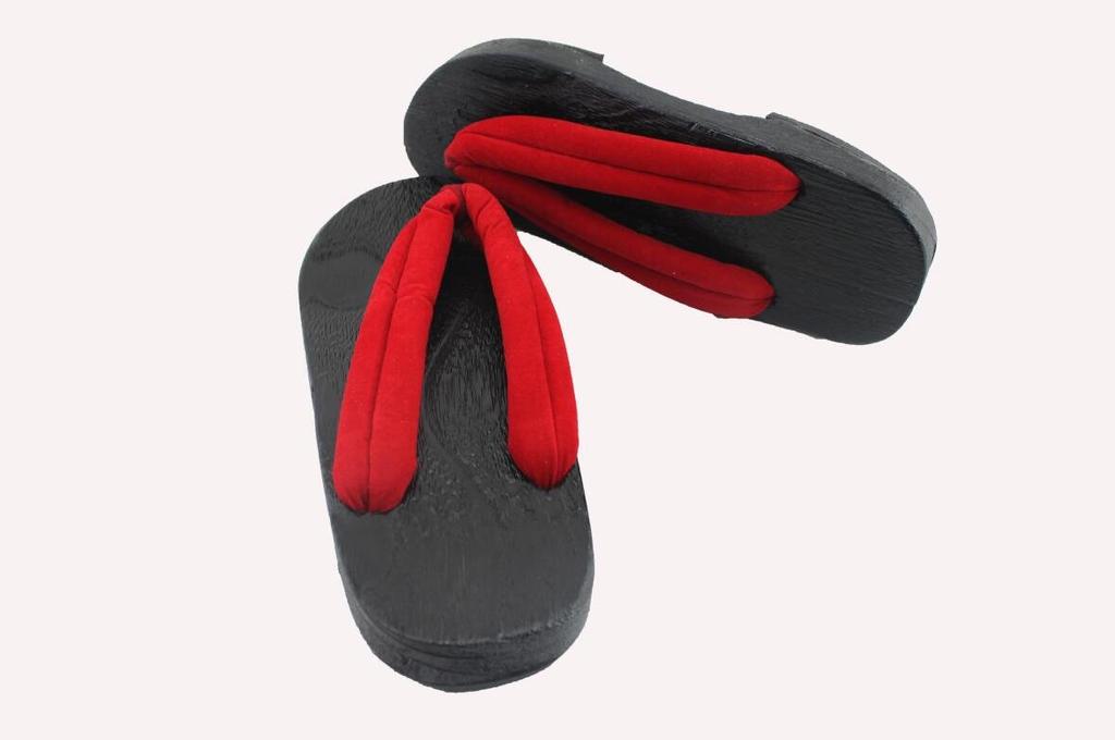 Convenient White and Black Geta Sandals Are Perfect for Japanese Cosplay and General The Simple Red Straps Make Them Perfect for and Size Naissant's