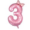 Globos de Cumpleaños con Números 0-9 de 40 Pulgadas Globos Rosas con Lazo de Moño para Cumpleaños de Niñas Princesas Globos para Fiesta de Bodas Globo Gigante con Número