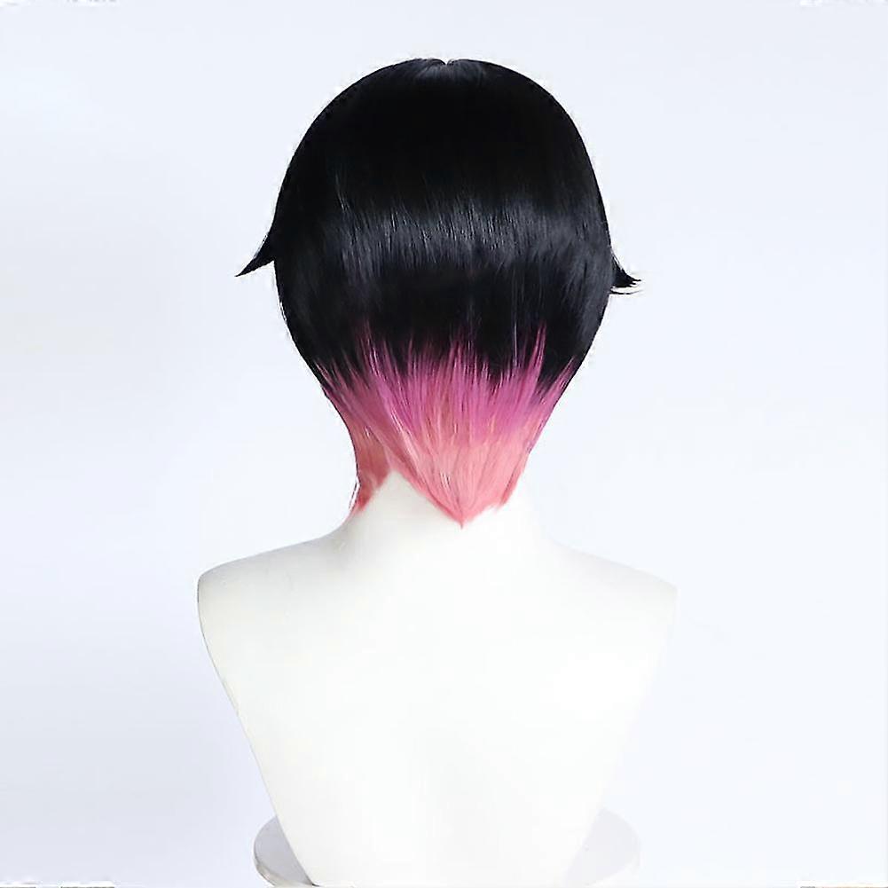 Clove Cosplay Wig Mixed Color Short Hair Heat Resistant Synthetic Wigs
