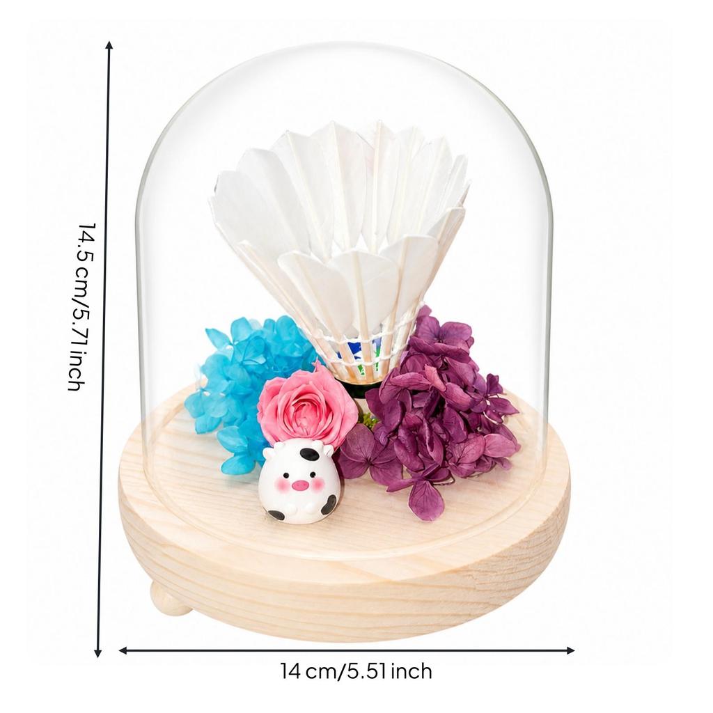 LED Dome Ornament with Wooden Base Eye-Catching for Office Decor, Bedroom Accent