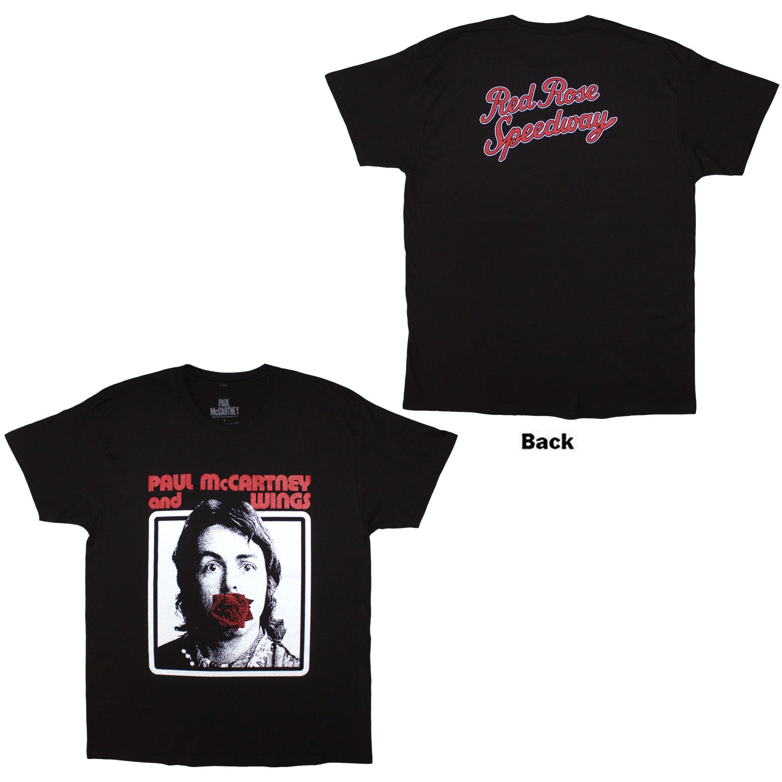 Paul McCartney TShirt Red Rose Speedway Black Back Print OFFICIAL NEW S