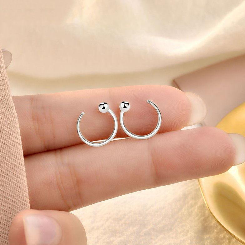 925 Sterling Silver Butterfly Stud Earrings - Elegant Ear Clips & Trendy Ear Hoops for Women