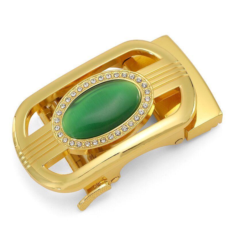 Agate Gemstone Rhinestone Automatic Belt Buckle, 3.5mm Inlaid, Single Head for Pants
