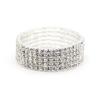 Exaggerated Multi-row Shiny Diamond Elastic Bracelet for Women