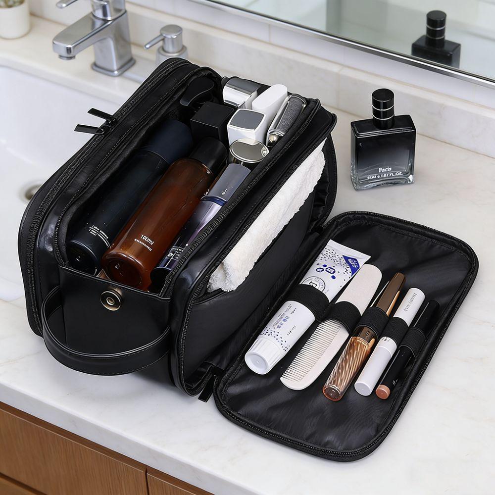 Large Capacity Travel Toiletry Bag Three-opening Waterproof Makeup Bag Multi Compartment Multifunctional Toiletry Pouch