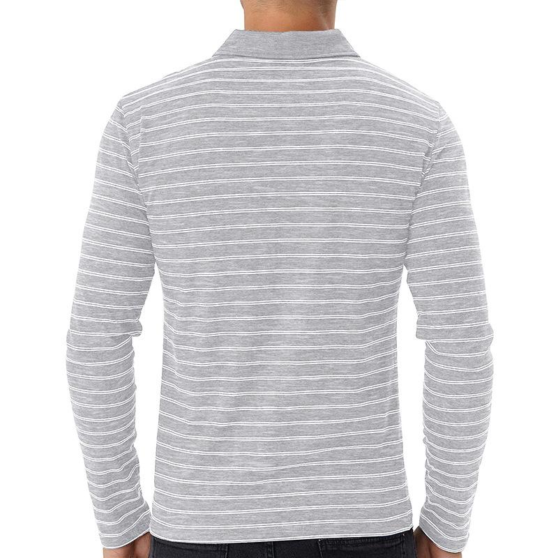 Men's high-end golf striped polo shirt t-shirt men's lapel Paul shirt long sleeve tops
