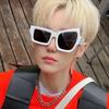 Luxury Brand Men Asymmetrical Square Sunglasses Fashion Designer White Oversized Sun Glasses Women  Unique Steampunk Glasses