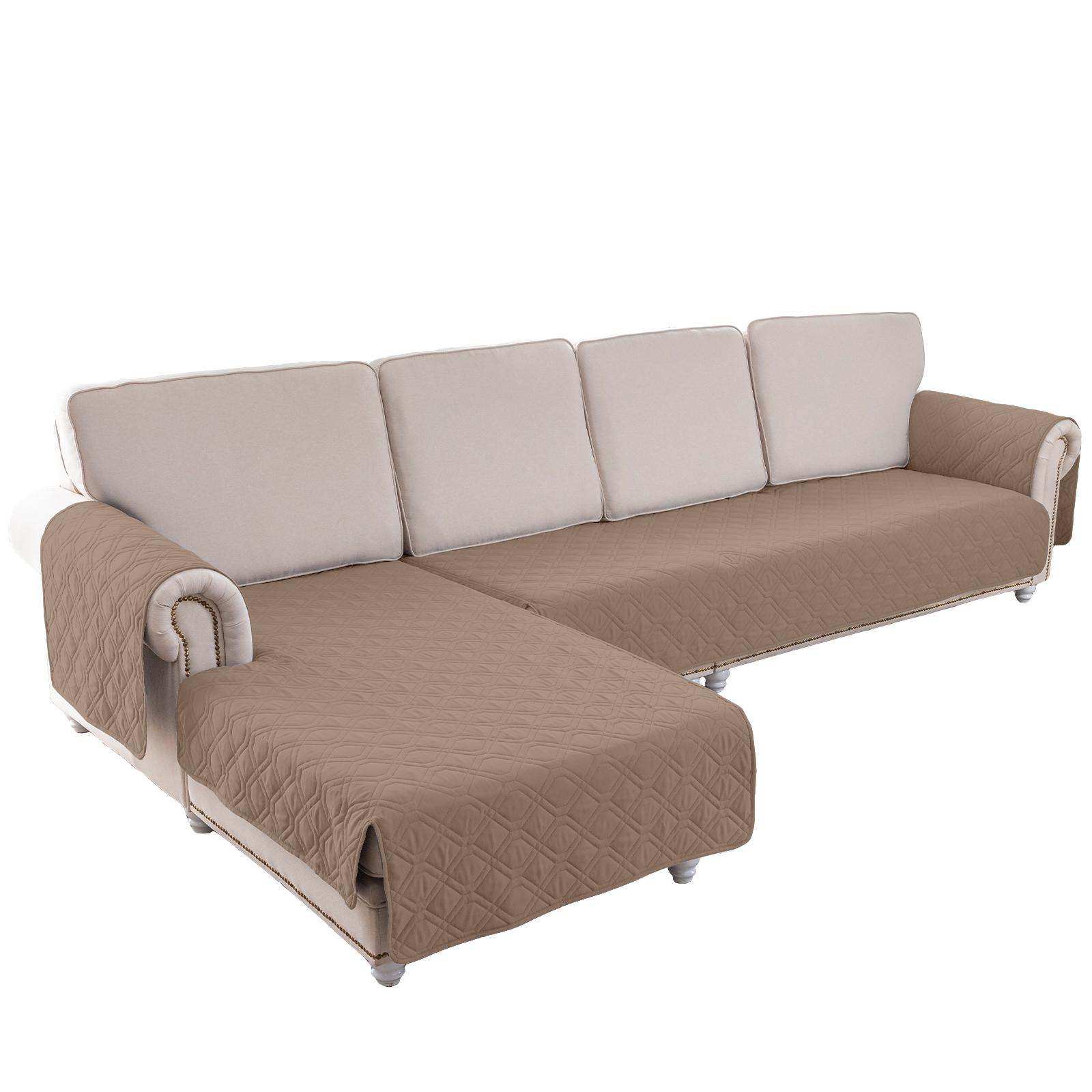 

L-образный водонепроницаемый чехол для дивана, секционный диван, стеганый двусторонний противоскользящий коврик, чехол для подушки сиденья, защитный чехол для гостиной S серо-коричневый