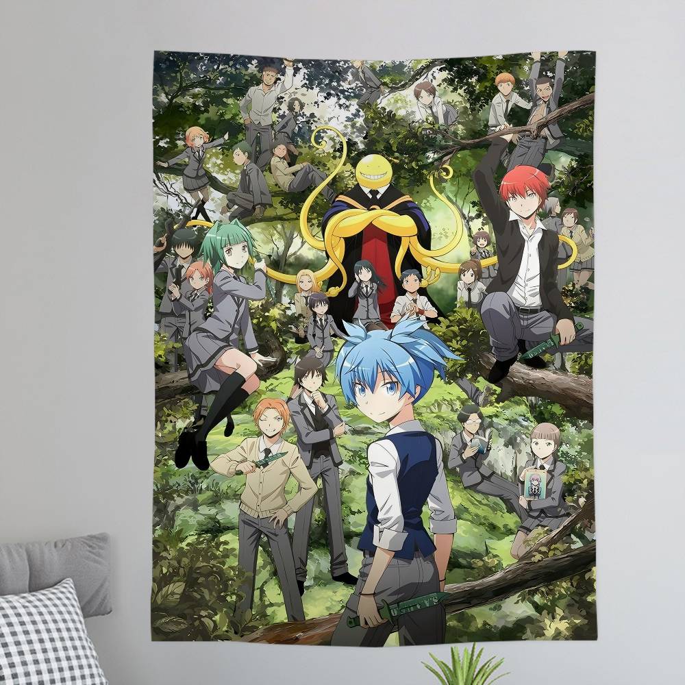 Assassination Classroom Full Class Wall Tapestry Korosensei 3E Students Playful Room Decor for Comedy Anime Shonen Fans