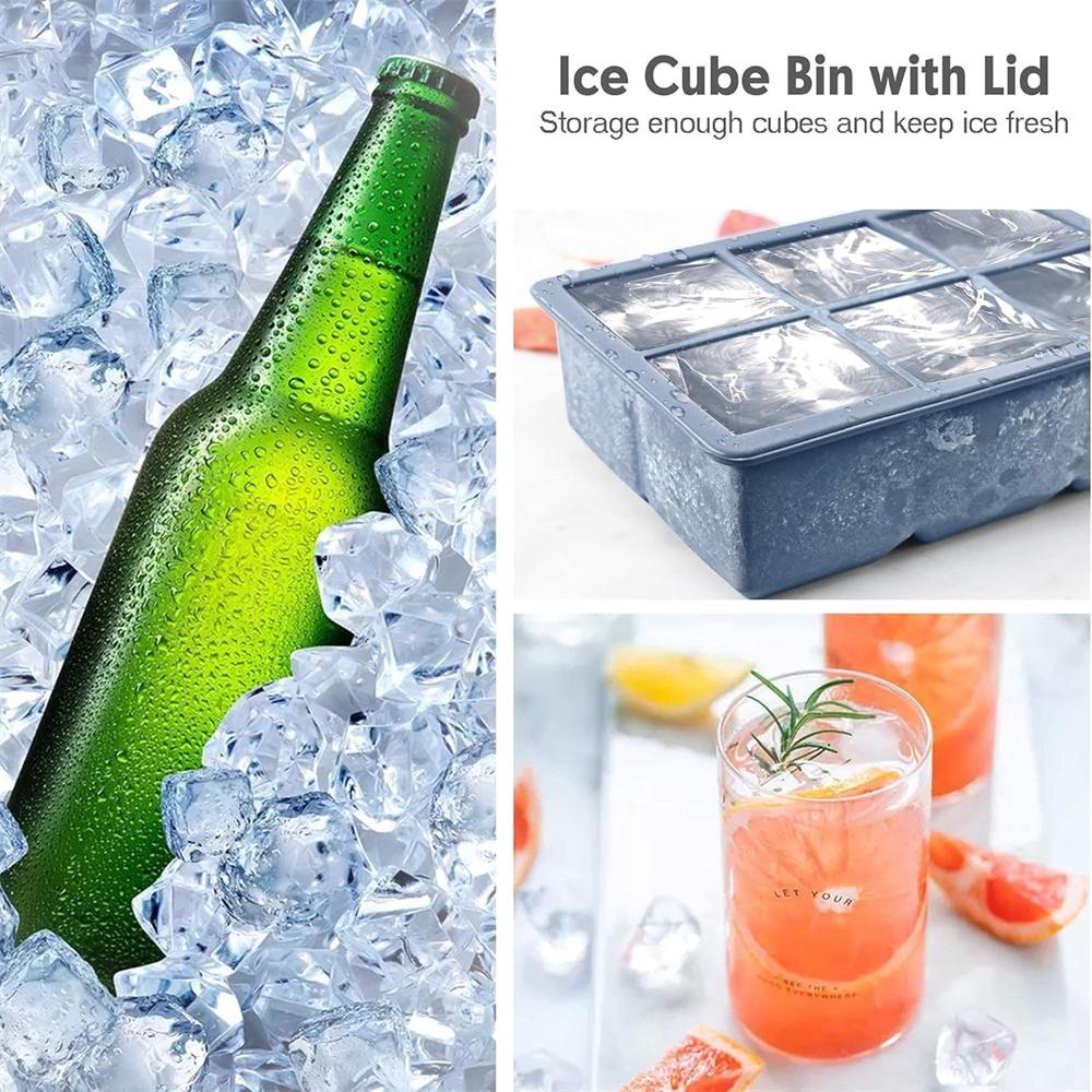 Silicone ice cube tray mold, with lid ice cube tray, suitable for whisky and baby food, BPA-free, easy to demold