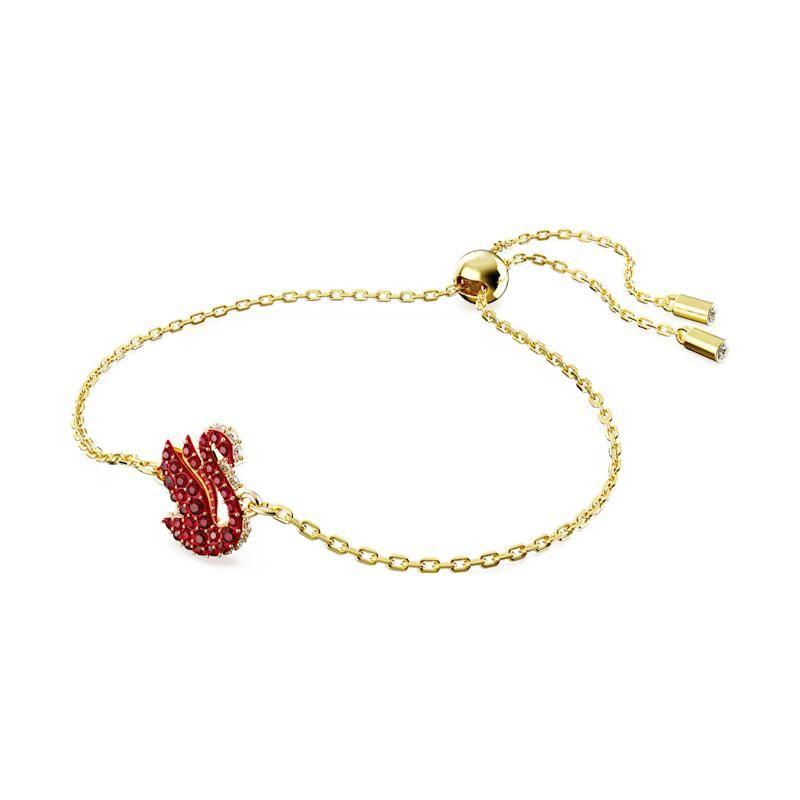 Swarovski Swan Elegant Fashion Simple Trendy Red Crystal Bracelet Women bracelet 5656841 Box (Random Color)