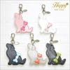 [Happy] Golden Retriever Charm HC-30-2.Dark BrownGenuine Cowhide Leather Rhinestone Jeweled Keychain Made In Japan Happy Keyring Bag Charm Labrador