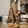 American retro heavy tooling pants men's spring and autumn loose straight casual trousers wide-leg tied Harlan pants men