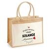 Sac De Plage - PLANETEE - Jute Avec Poche Bazar D'une Solange D'amour - Coton - 43x33 Cm - Beige