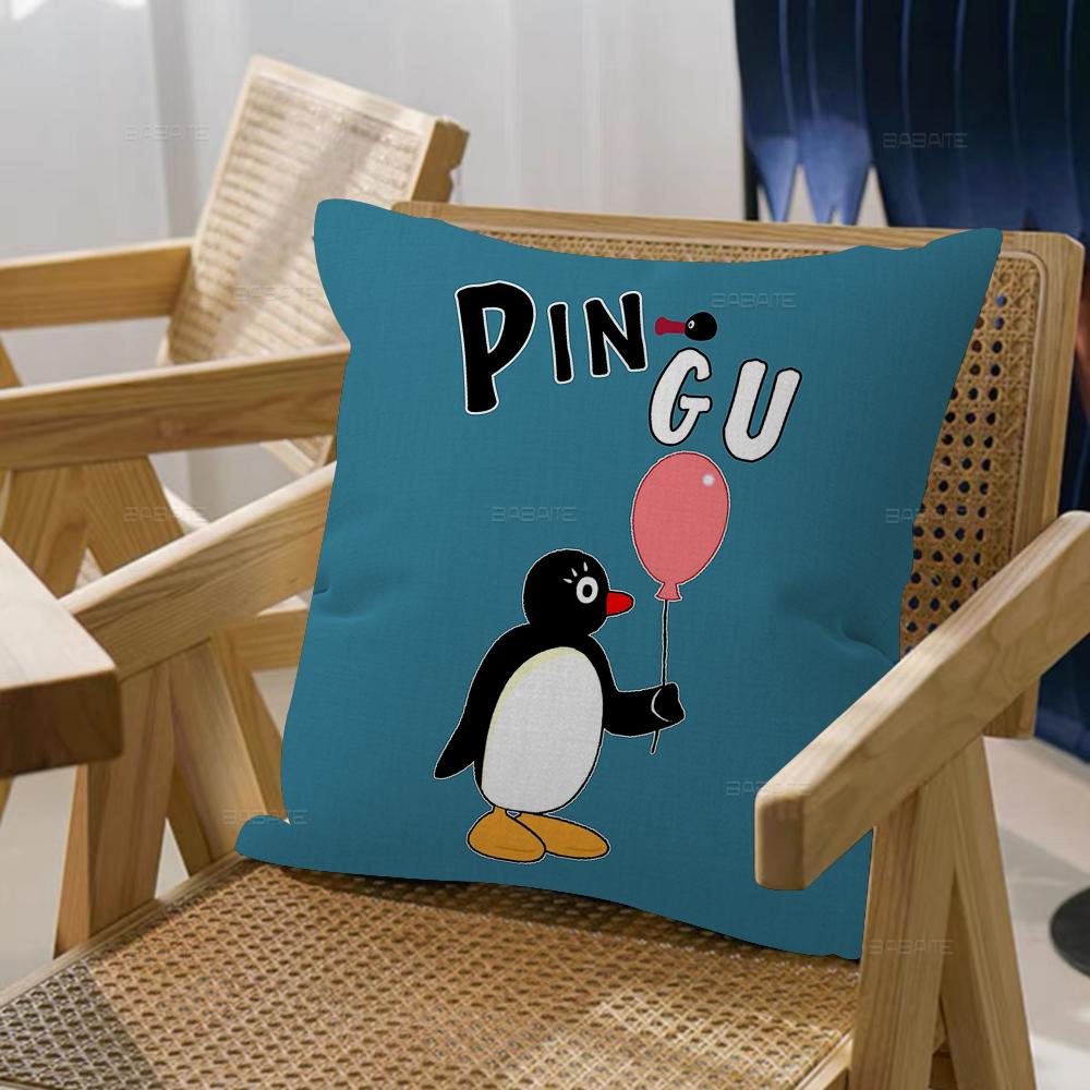 

Cartoon Black Baby Penguin Pingu Pillowcase toon Gift Cushion Cover Bedroom Home Sofa Chair Seat Decor pillow case 12x12Inch