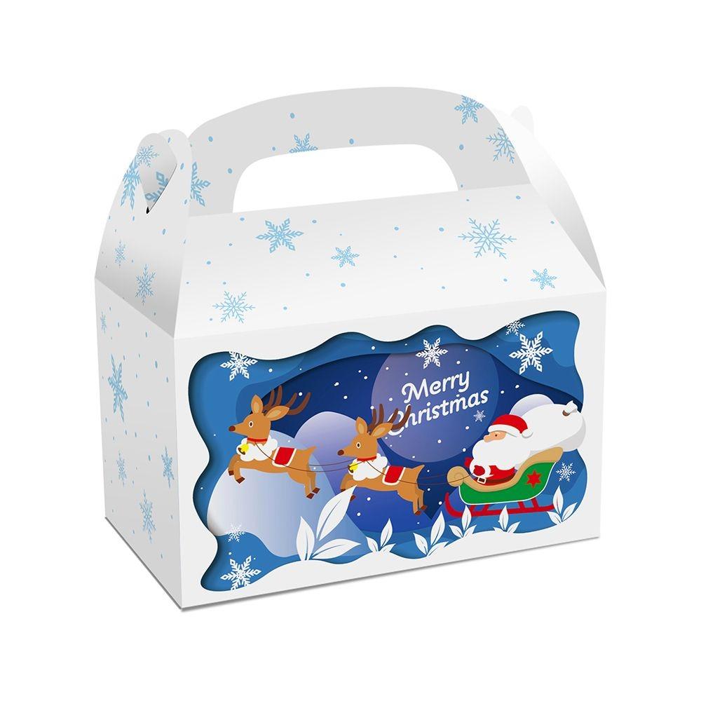 12PCS Festive Design Christmas Eve Gift Box Holiday Print Biscuit Packaging Box Holiday Gift Giving