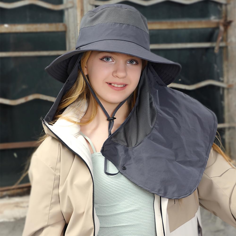 Safarihut für Sonnenhut für Bergsteigen Angeln Sonnenschutz für UV-Schutz Outdoor-Sport [QIKEJI] Damen, Herren, Hut, Hut, Herren, Netz, Schutz,