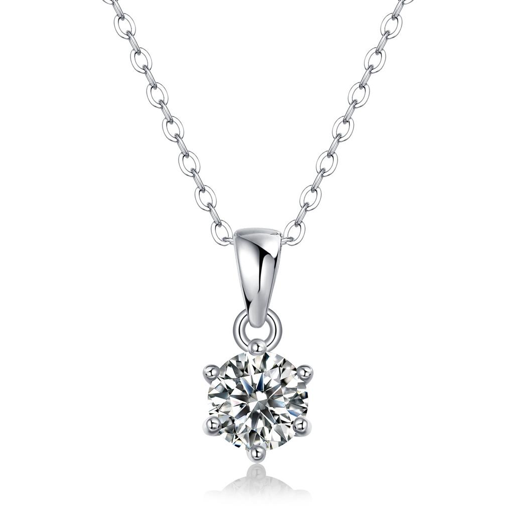 Moissanite Dia 6.5-9mm 1-3CT Woman Pendant Sier Necklace for Women Chains Party Bridal Fine Jewelry 925sterling Silver Necklace