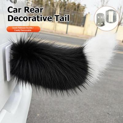 Linda Cola de Peluche Eléctrica que se Mueve para Control Remoto de Coche Cola de Zorro Eléctrica que se Mueve para Patinete Decoración Trasera de Coche de Felpa Piel Sintética