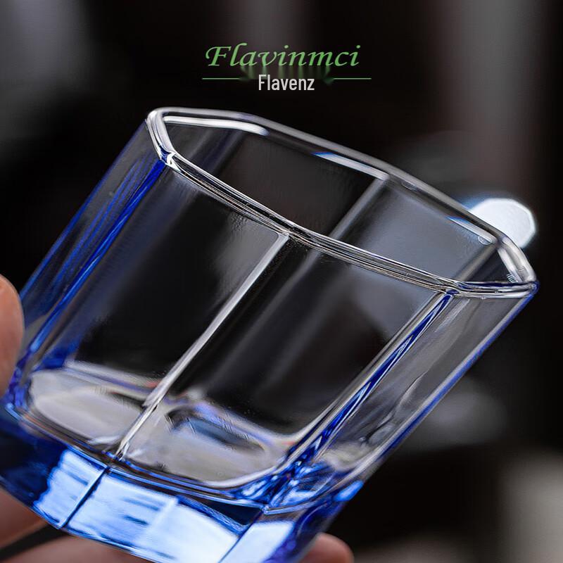 Flevance Sapphire Blue Octagonal Tempered Glass Set