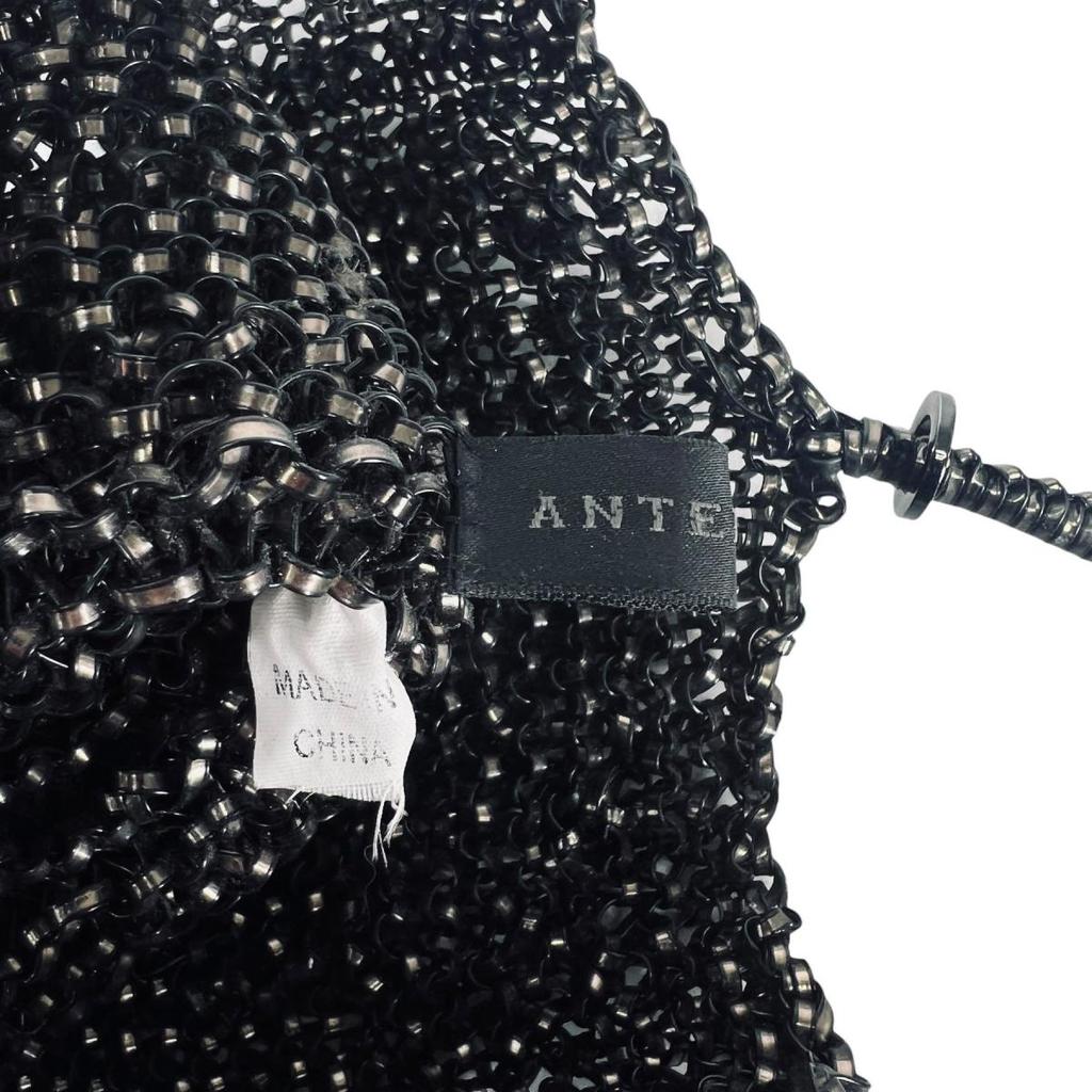 ANTEPRIMA Glitter Flower motif Handbag wire black Women Used