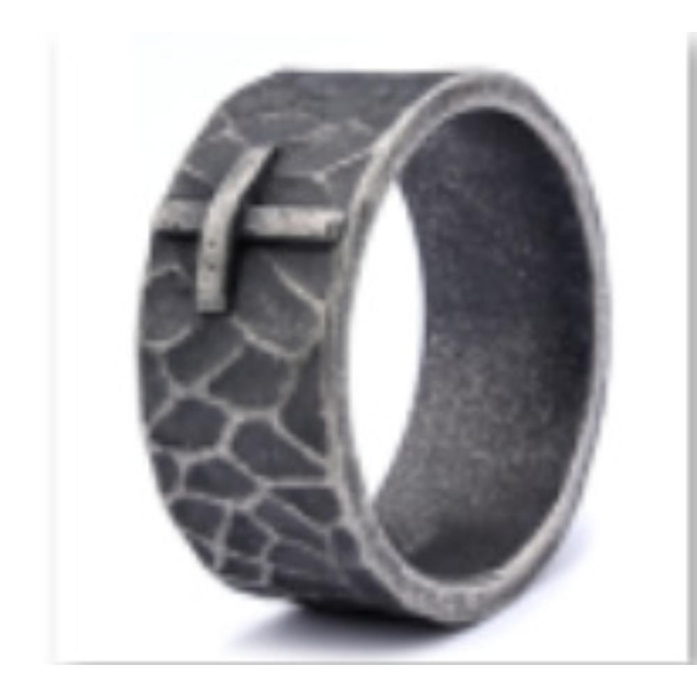 Unisex Ring mit vertikaler Textur Stilvolles europäisch-amerikanisches Design Trendiger Schmuck für Männer und Frauen