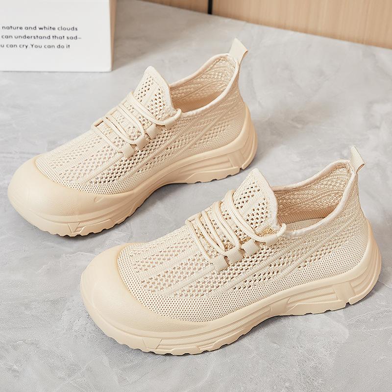 Shoes women's summer new breathable casual mesh shoes soft soles are not tired feet thick soles bag head shoes mother shoes women