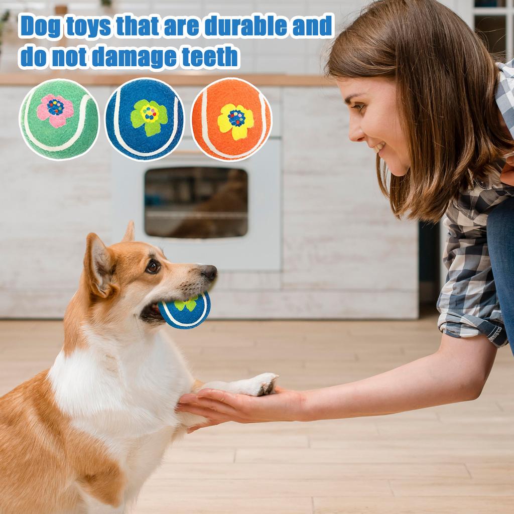 Hundekauspielzeug, Biss- und Knabberfest, Zur Zahnreinigung und zum Abwetzen; Haustier Spielzeug (Tennisball).
