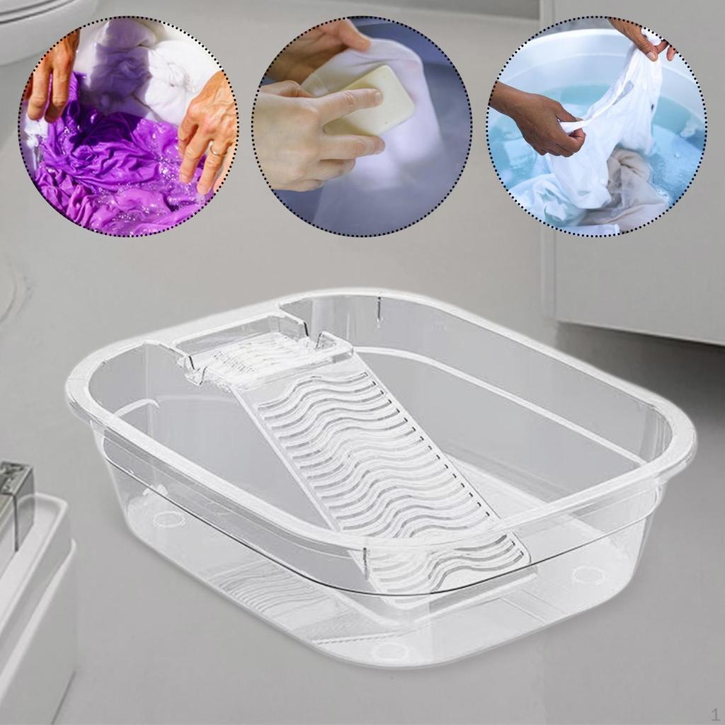 Washboard Basin Laundry Hand Washing Home Clothes Space Saving Portable Lightweight Versatile