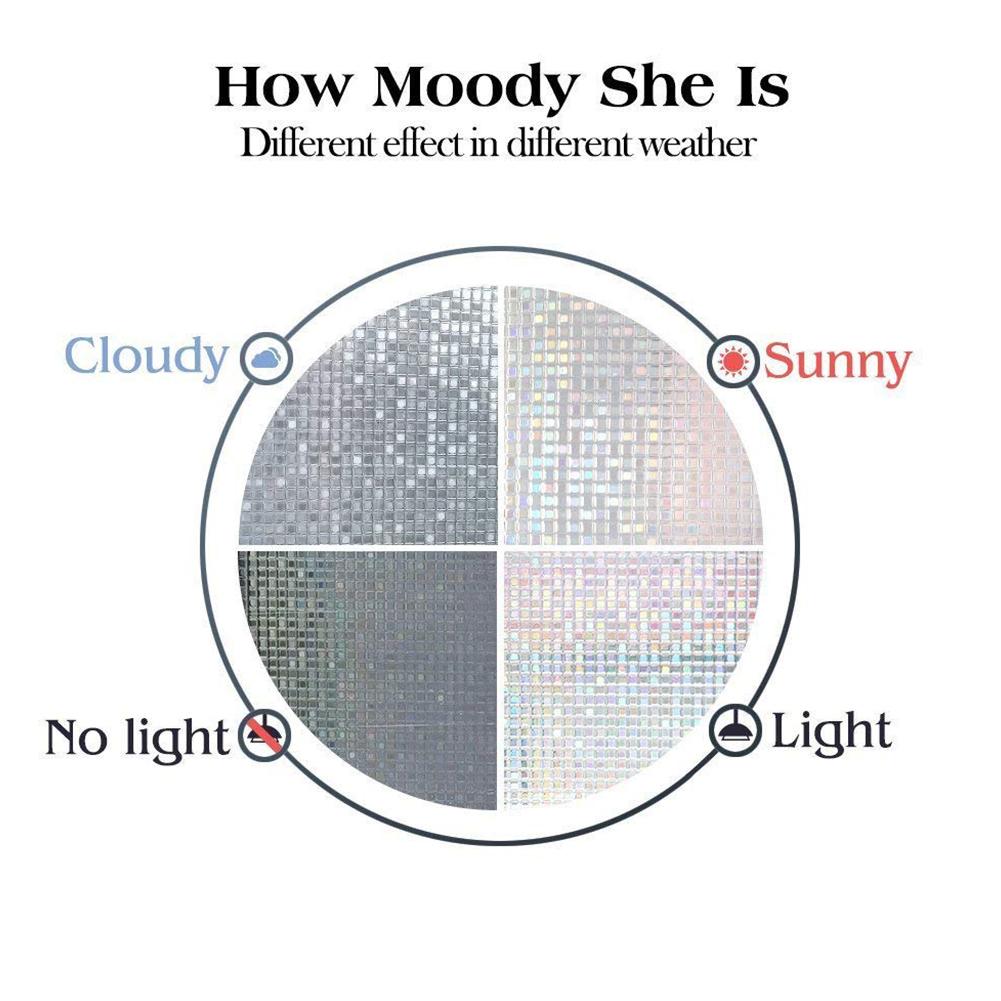 3D Mosaic Window Films Film Static Decorative Film Non-Adhesive Heat Control Anti UV Sticker