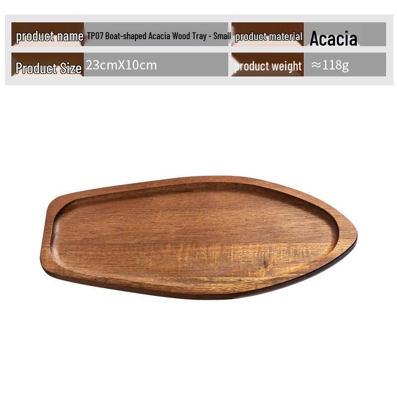 

Aiqiyi Acacia Wood Boat-Shaped Serving Tray