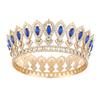 Round Princess Queen Tiara European Crystal Full Crown Metal Bridal Wedding Crowns  Birthday Party